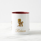 Monogram Initial R Elegant Gold Peony Personalized Tasse (Zentrum)