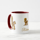 Monogram Initial R Elegant Gold Peony Personalized Tasse (Vorderseite Links)