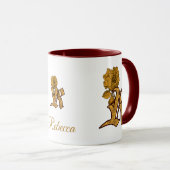 Monogram Initial R Elegant Gold Peony Personalized Tasse (VorderseiteRechts)