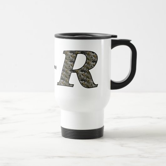 Monogram Initial R Hydrangea Flowers Personalized Reisebecher (Rechts)