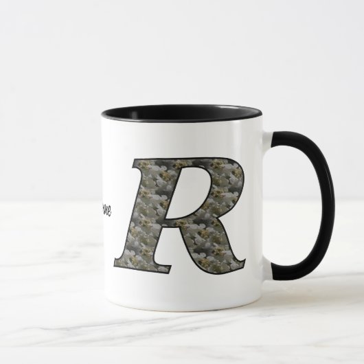 Monogram Initial R Hydrangea Flowers Personalized Tasse (Rechts)