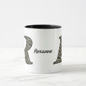 Monogram Initial R Hydrangea Flowers Personalized Tasse (Zentrum)