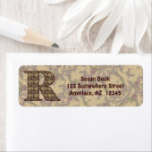 Monogram Initial R Vintage Floral Return Address (Insitu)