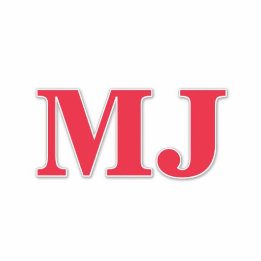 Monogram Initial Red Bold Individuelle Name Label  (Vorderseite)