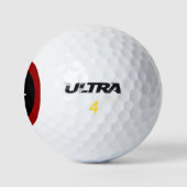 Monogram, Initial Red White & Black Golf Balls Golfball (Logo)
