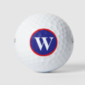 Monogram Initial Red White Blue Choose Brand Golfball (Vorderseite)