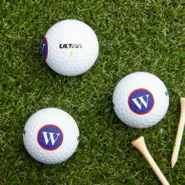 Monogram Initial Red White Blue Choose Brand Golfball