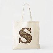 Monogram Initial S Elegant Floral Tote Bag Tragetasche (Vorne)