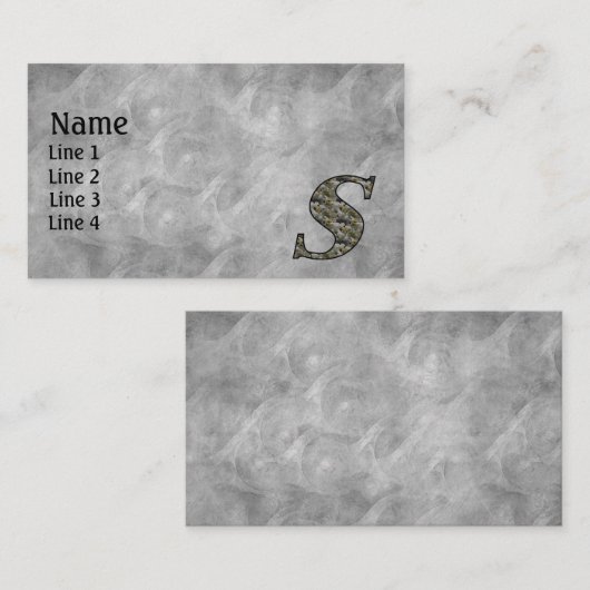 Monogram Initial S Hydrangea Flowers Visitenkarte (Vorne/Hinten)