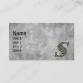 Monogram Initial S Hydrangea Flowers Visitenkarte (Vorderseite)