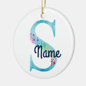Monogram Initial S Rainbow Star Design Keramik Ornament (Links)