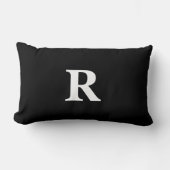 Monogram Initial Schwarz-weiß Simple Elegant Gift Lendenkissen (Vorderseite)