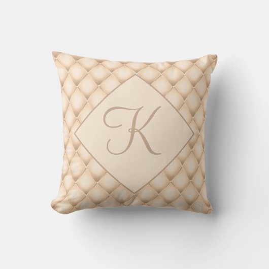 Monogram Initial Script Champagne Kissen (Vorderseite)