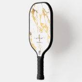 Monogram, Initial Script Name Gold Marble Pickleball Schläger (Links)