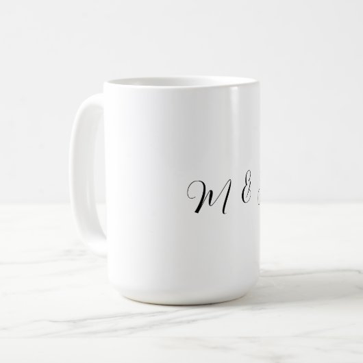 Monogram Initial Script Wedding Gift Party Favor Kaffeetasse (Vorderseite Links)