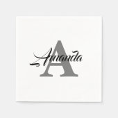 Monogram Initial Simple Elegant Individuelle Name Serviette (Vorderseite)