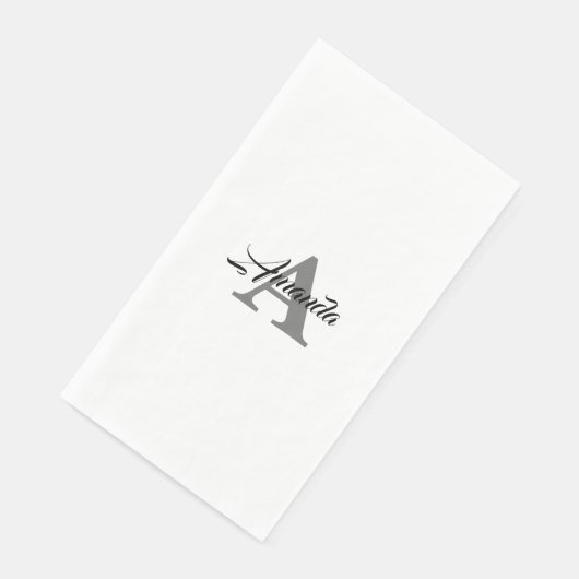 Monogram Initial Simple Elegant Individuelle Name Serviette (Ecke)