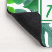 Monogram Initial Simple Green Nature Blätter Mousepad (Ecke)
