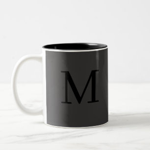 Monogram Initial Simple Minimalistisch Modern Eleg Zweifarbige Tasse