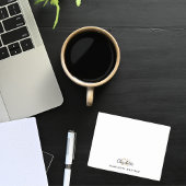 Monogram Initial-Skript weiß schwarz Post-it Klebezettel