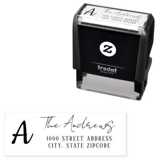 Monogram Initial-Skriptname Permastempel (Beispiel)