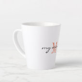 Monogram Initial, Stylish Script my world, Milchtasse (Linke Ecke)