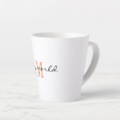 Monogram Initial, Stylish Script my world, Milchtasse (Rechte Ecke)