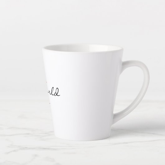 Monogram Initial, Stylish Script my world, Milchtasse (Rechts)