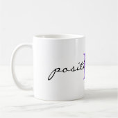 Monogram Initial, Stylish Script Positive Vibes, Kaffeetasse (Links)