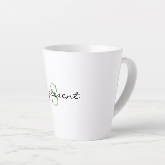 Monogram Initial, Stylish Script vorhanden sein, Milchtasse (Rechte Ecke)