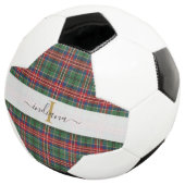 Monogram Initial Tartan Karierter Skriptname Fußball (Dreiviertel)