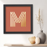 Monogram, initial terracotta, beliebige Farbe Hint Foliendrucke<br><div class="desc">Poster mit dem Monogramm-Initial in einem lustigen Retro-Display-Schriftart auf Terrakotta oder eigenem Farbhintergrund.</div>