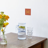 Monogram, initial terracotta, beliebige Farbe Hint Foliendrucke (Ablage(Küche))