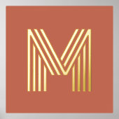 Monogram, initial terracotta, beliebige Farbe Hint Foliendrucke (Vorderseite)