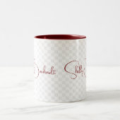 Monogram Initial Typografy Modern Simple Zweifarbige Tasse (Mittel)