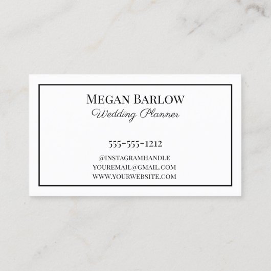 Monogram Initial und Name Black Class Visitenkarte (Rückseite)