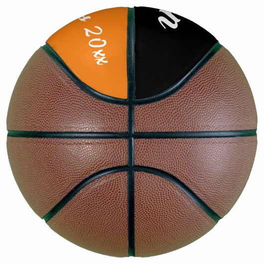 Monogram, Initial und Team schwarz orange Basketball (Rechts)