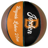 Monogram, Initial und Team schwarz orange Basketball (Vertikal)