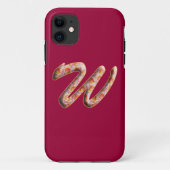 Monogram Initial W in Rose iPhone Case (Rückseite)