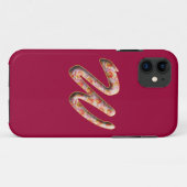 Monogram Initial W in Rose iPhone Case (Rückseite (Horizontal))