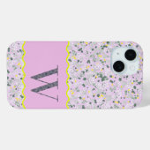 MONOGRAM INITIAL W LILAC KLEINE BLUME Case-Mate iPhone HÜLLE (Rückseite (Horizontal))