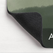 Monogram Initial Wasserfarbe Dschungel Grün Ombre Mousepad (Ecke)