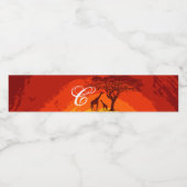 Monogram Initial Water Bottle Label African Safari Wasserflaschenetikett (Einzelnes Label)