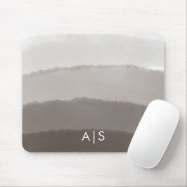 Monogram Initial Watercolor Davy Gray Ombre Mousepad