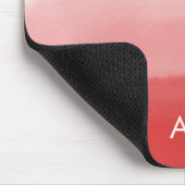 Monogram Initial Watercolor Faded Coral Red Ombre Mousepad (Ecke)