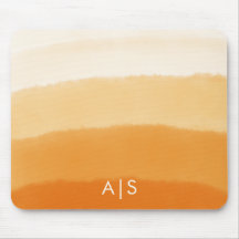 Monogram Initial Watercolor Pumpkin Orange Ombre