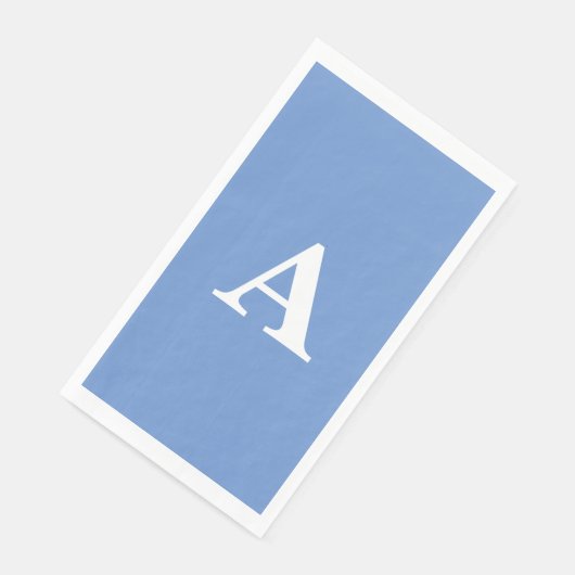 Monogram, Initial White Individuelle Name Cornflow Serviette (Ecke)