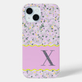 MONOGRAM INITIAL X LILAC KLEINE BLUME Case-Mate iPhone HÜLLE (Rückseite)