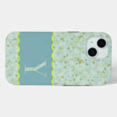 MONOGRAM INITIAL Y ACQUA KLEINE BLUME Case-Mate iPhone HÜLLE (Rückseite (Horizontal))