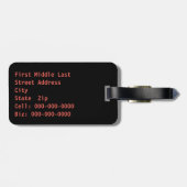 Monogram Initialed Red Heart Arkwork Custom Gepäckanhänger (Rückseite horizontal)